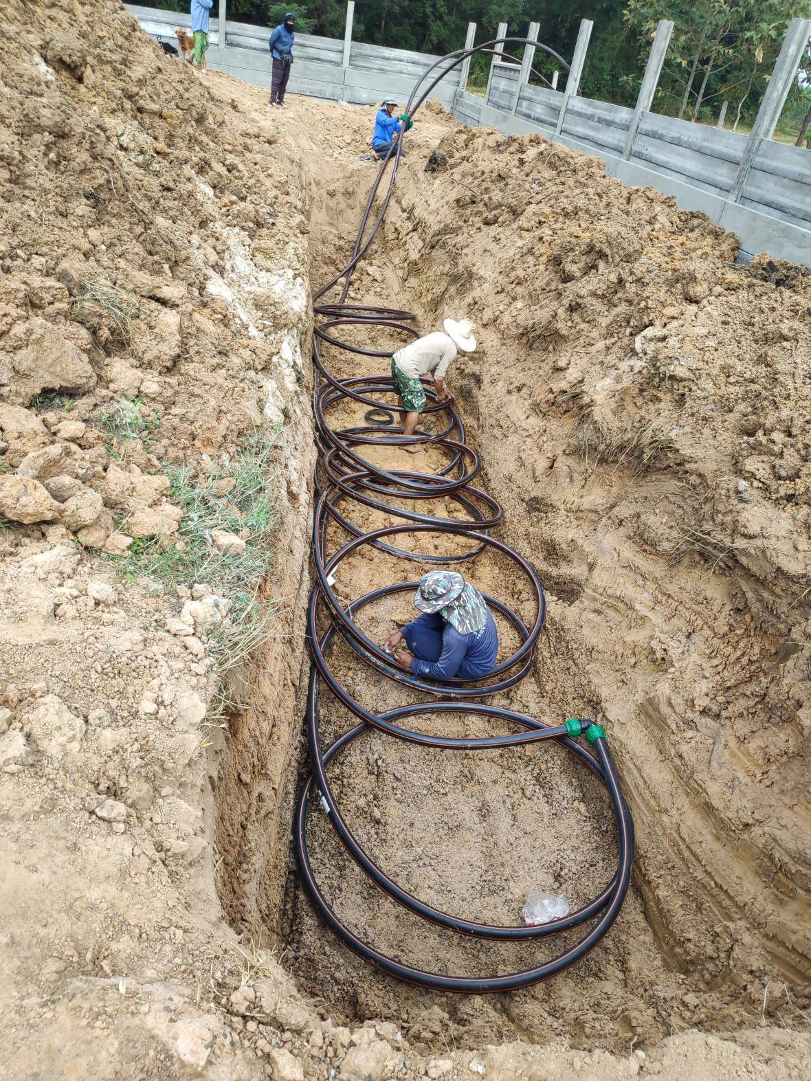 Laying Geothermal Pipes - 100m buried 3m