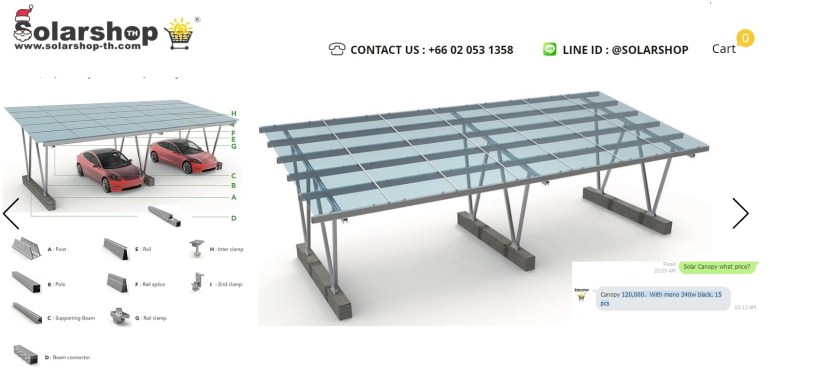 Solar Canopy 120,000. With mono 340w black 15 pcs